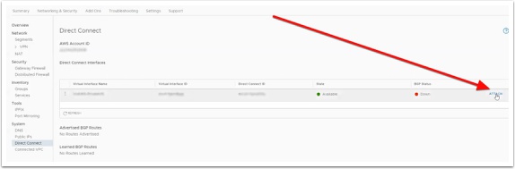 Attach VIF in VMC Portal
